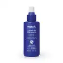 Frasco de plástico azul escuro com rótulo branco e texto em português. O rótulo indica que se trata de um "Escudo de Hidratação" da marca Match, um item de perfumaria com propriedades de hidratação e proteção contra agressores diários.