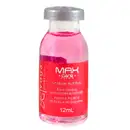 Frasco de tratamento capilar Max Care Repair Unidose Nutritiva, com 12mL de volume, contendo líquido rosa e rótulo vermelho com informações sobre os ingredientes.