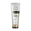 Frasco de shampoo Siàge Cica Therapy, com 250 ml, embalagem branca e dourada, com rótulo destacando "Cica Therapy" e informações sobre a fórmula que cicatriza e restaura a fibra capilar.
