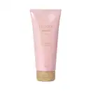 Embalagem plástica tubular rosa claro com tampa redonda dourada na base. Rótulo com o nome do produto e a marca Eudora em letras douradas. Volume de 200 ml indicado na embalagem.