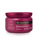Pote de máscara de hidratação da linha Pro Cronology da Eudora Siàge, com embalagem de cor rosa escura e rótulo destacando o cronograma capilar acelerado e a tecnologia Affinity 4D.
