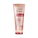 Frasco de condicionador Siàge Nutri Acid Complex, com embalagem tipo bisnaga, tampa na parte inferior. Embalagem rosa e detalhes em vermelho, contendo 200 ml do produto. O rótulo destaca os benefícios do complexo de ácidos como nutir em 20 segundos.