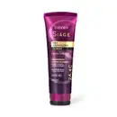O produto apresentado é um condicionador da linha Siàge Pro Cronology Curvas. A embalagem é um tubo de plástico de cor roxa com detalhes em dourado. O rótulo indica que conta com a tecnologia "Affinity 4D" e promete um cronograma capilar acelerado.