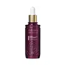 O produto apresentado é um sérum bioestimulador de colágeno da linha Neo Dermo da marca Eudora. O frasco possui um conta-gotas dourado na tampa. A embalagem é de cor roxa escura, com o nome da marca e do produto em destaque.