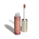 O produto apresentado é um iluminador da marca Eudora, da linha Niina Secrets. Trata-se de um frasco contendo um produto de cor bronzeada. O rótulo exibe o nome da marca "Eudora" e a descrição "Iluminador" em rosa. O aplicador é um pincel branco.
