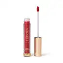 Batom Líquido Matte Supreme em embalagem transparente com tampa dourada e aplicador do tipo bastão. Produto com design minimalista e rótulo dourado no frasco.