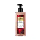 Frasco de sabonete líquido perfumado da linha Instance da Eudora, com rótulo destacando a fragrância "Frutas Vermelhas" e informações sobre o produto em português.