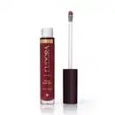 Produto de beleza Eudora Make: Micro Injection, um gloss labial em embalagem de frasco plástico vermelho com detalhes dourados, contendo um aplicador de haste branca.