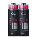 A imagem mostra dois frascos grandes de shampoo da marca Truss, da linha "Color", claramente destinados a cabelos coloridos ou com tratamento de cor.