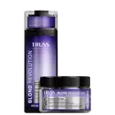 Kit com shampoo e máscara Blond Revolution da marca TRUSS.