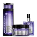 Kit com shampoo, máscara e finalizador Blond Revolution da marca TRUSS.