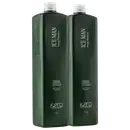 O produto apresentado na imagem são dois frascos de shampoo da marca K.Pro. Os frascos possuem um design retangular e são predominantemente na cor verde escura, com o nome da marca e do produto "Ice Man" impressos em branco.