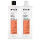 Kit com shampoo e condicionador Volume Thinning Sistema 4, da marca Nioxin.