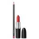 Kit M·A·C MACximal Dare Me + Lip Pencil Halfred, 2 produtos.