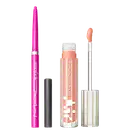 Kit M.A.C Lipglass Airshine Behaved + Lipglazer Glossy Liner Candy Yum Yum, 2 produtos.