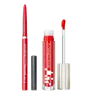 Kit M.A.C Lipglass Airshine Talented + Lipglazer Glossy Liner Lady Danger, 2 produtos.