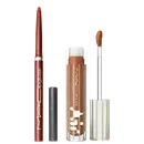 Kit M.A.C Lipglass Airshine Instinct + Lipglazer Glossy Liner Marrakesh, 2 produtos.