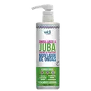 Creme de pentear modelador de ondas. Embalagem plástica branca com bomba dosadora. Rótulo com texto em português destacando as curvaturas 2A, 2B e 2C para as quais é indicado. Cores predominantes são branco, verde, roxo e azul.