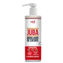 A embalagem é um frasco plástico branco com uma bomba dosadora. O rótulo frontal tem o nome do produto "Encaracolando a Juba" em letras vermelhas e pretas, além de detalhes sobre suas propriedades para definir cabelos 3A, 3B e 3C.
