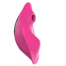 Vibrador rosa em formato curvo e ergonômico, com superfície lisa e brilhante, projetado para proporcionar prazer e estimulação íntima.