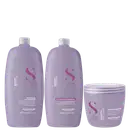 Kit Alfaparf Semi Di Lino Smooth Trio Essential, 3 produtos.