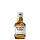 Solução de Própolis Spray da marca Floral Ervas do Brasil.  Rótulo branco com texto "Solução de Própolis Spray" e informações do produto como "Suplemento Alimentar em líquido com Extrato de Própolis, Vitaminas C, D e Zinco". Contém 30ml.