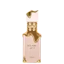Frasco de perfume Eclaire da marca Lattafa, com embalagem em tons de rosa e dourado, apresentando um design elegante e sofisticado.