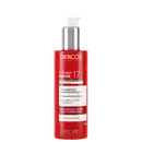 Frasco de tratamento capilar Dercos Collagen Repair 17 da Vichy, com embalagem vermelha e prata, contendo 150g do produto. O rótulo destaca os peptídeos pró-colágeno e o tratamento de ultra reparação para todos os tipos de cabelos danificados.