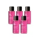Cinco frascos de óleo de limpeza facial Cleansing Oil Quem Disse, Berenice? em frasco transparente com líquido rosa e tampa preta.