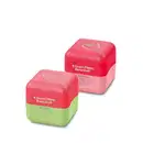 Duas caixas quadradas de produtos da marca Quem Disse, Berenice?, com cores rosa e verde, exibindo o texto "Quem Disse, Berenice?" e o nome do produto "Cuide-se Bem" em suas embalagens.