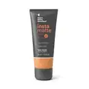 Frasco preto com visor mostrando a cor do produto, letras na cor rosa e branca e detalhes brancos contendo base líquida Instamatte Quem Disse, Berenice? na cor 280Q, em tom bege médio.