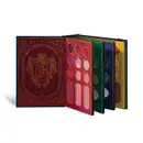 Paleta de maquiagem multifuncional Quem Harry Potter Disse, Berenice? em formato de livro na cor vinho com ilustrações em um tom mais claro e diversas cores diversificadas para todos os estilos de maquiagem.