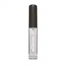 A imagem mostra um gloss labial em uma embalagem cilíndrica com a tampa preta e o tubo transparente permite ver o tom incolor do gloss e a marca Quem disse, Berenice? e a linha estampados no frasco.