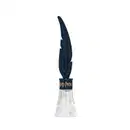 Frasco transparente com líquido branco contendo 7ml de delineador líquido branco iluminado Expecto Patronum Harry Potter Quem Disse, Berenice? com tampa em formato de pena com letras douradas.