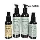 Kit com shampoo, condicionador, fluido capilar e tônico capilar da marca Quantic Flora.