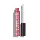 O produto apresentado é um batom líquido matte da marca Vult, na cor rosa queimado. A embalagem é um tubo plástico rosa com o nome da marca e do produto visíveis. O aplicador é branco e alongado, típico de batons líquidos.