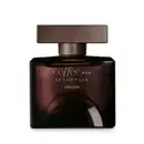 Frasco quadrado marrom com tampa retangular na mesma cor e letras cinzas, contendo 100ml de desodorante colônia Coffee Man Seduction.