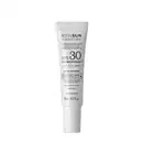 Bisnaga branca com letras pretas contendo 10ml de protetor solar facial FPS 30 Boti.Sun.