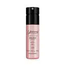 Frasco rosa com tampa e letras pretas contendo 100ml de body spray Glamour Secrets Black.