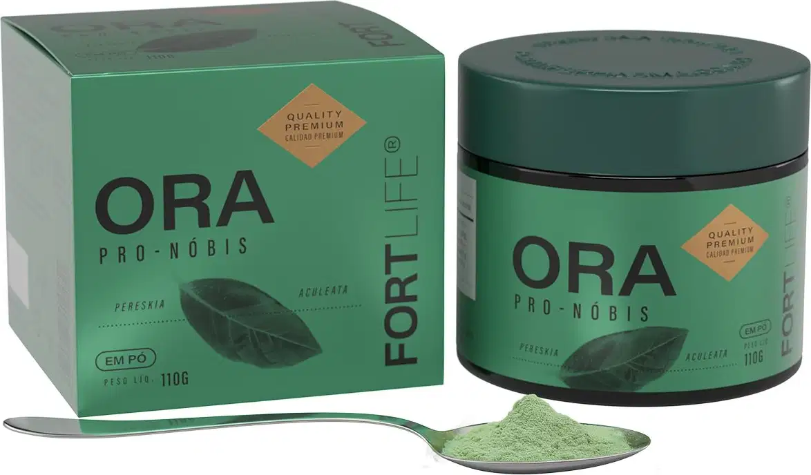 Suplemento Alimentar em Pó FortLife Pharma Ora Pro Nóbis, 110g.
