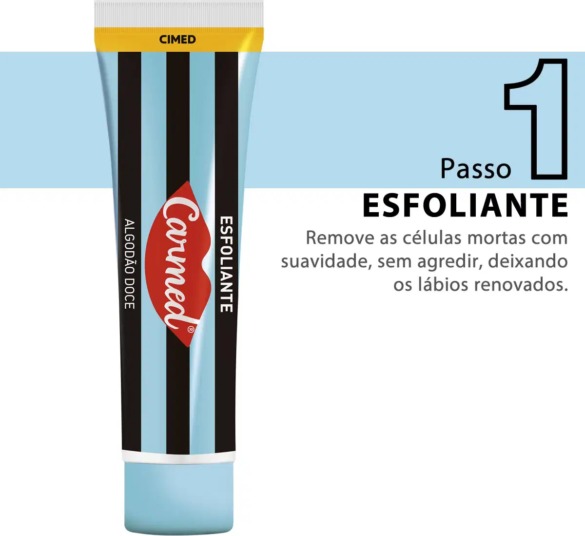 Kit Cimed Carmed Algodão Doce Esfoliante + Ultra Gloss, 2 produtos.