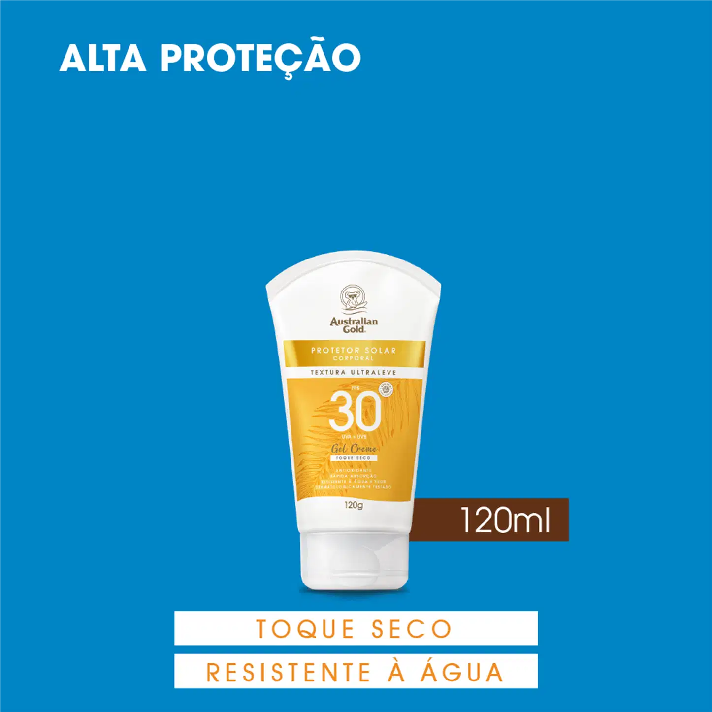 Toque seco e resistente à agua.