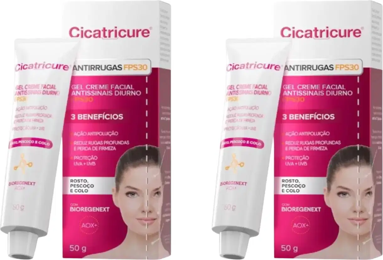 Kit com 2 Creme em Gel Anti-idade Diurno FPS30 50g - Cicatricure
