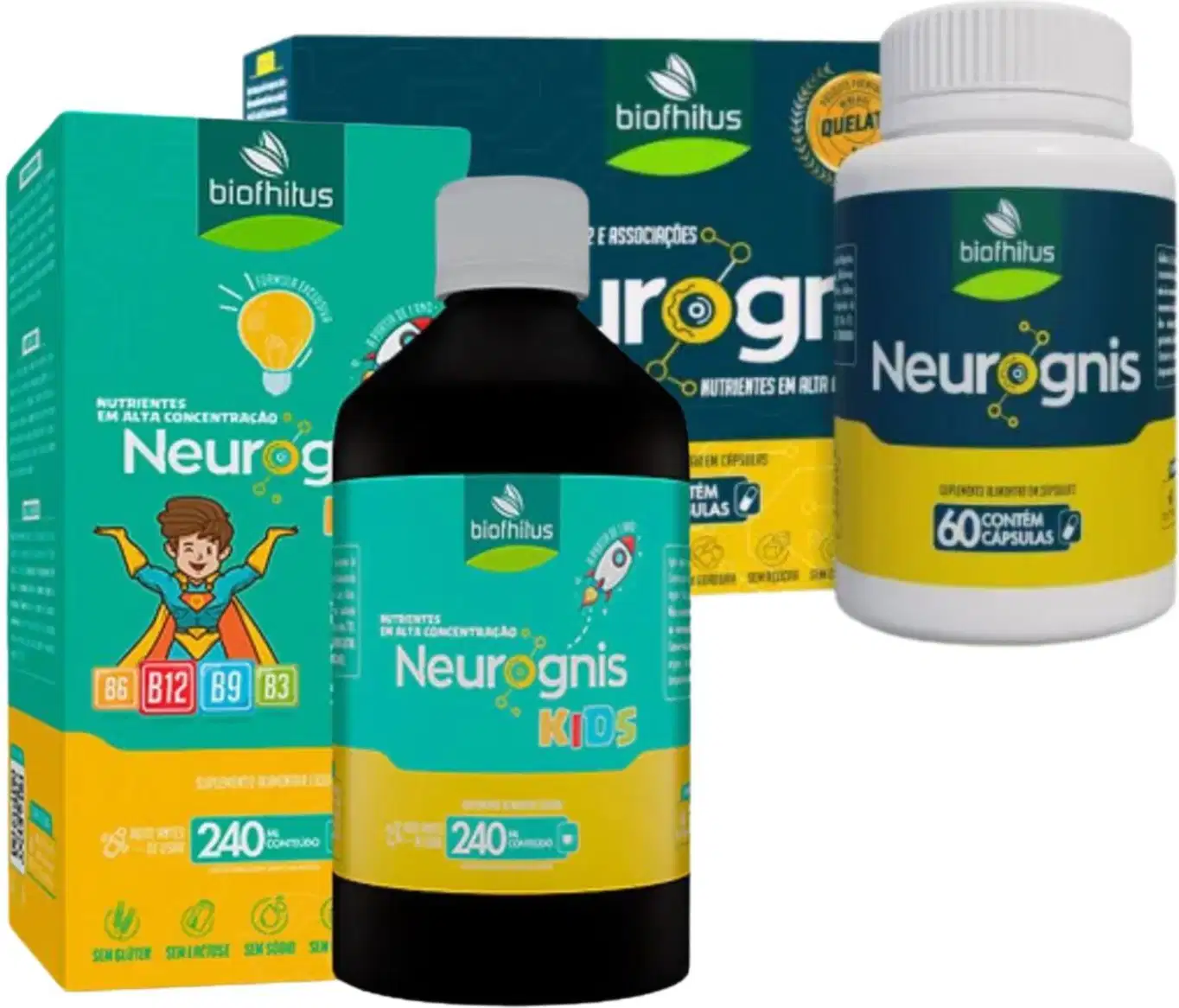Kit Biofhitus Neurognis Kids + Adultos, 2 produtos.