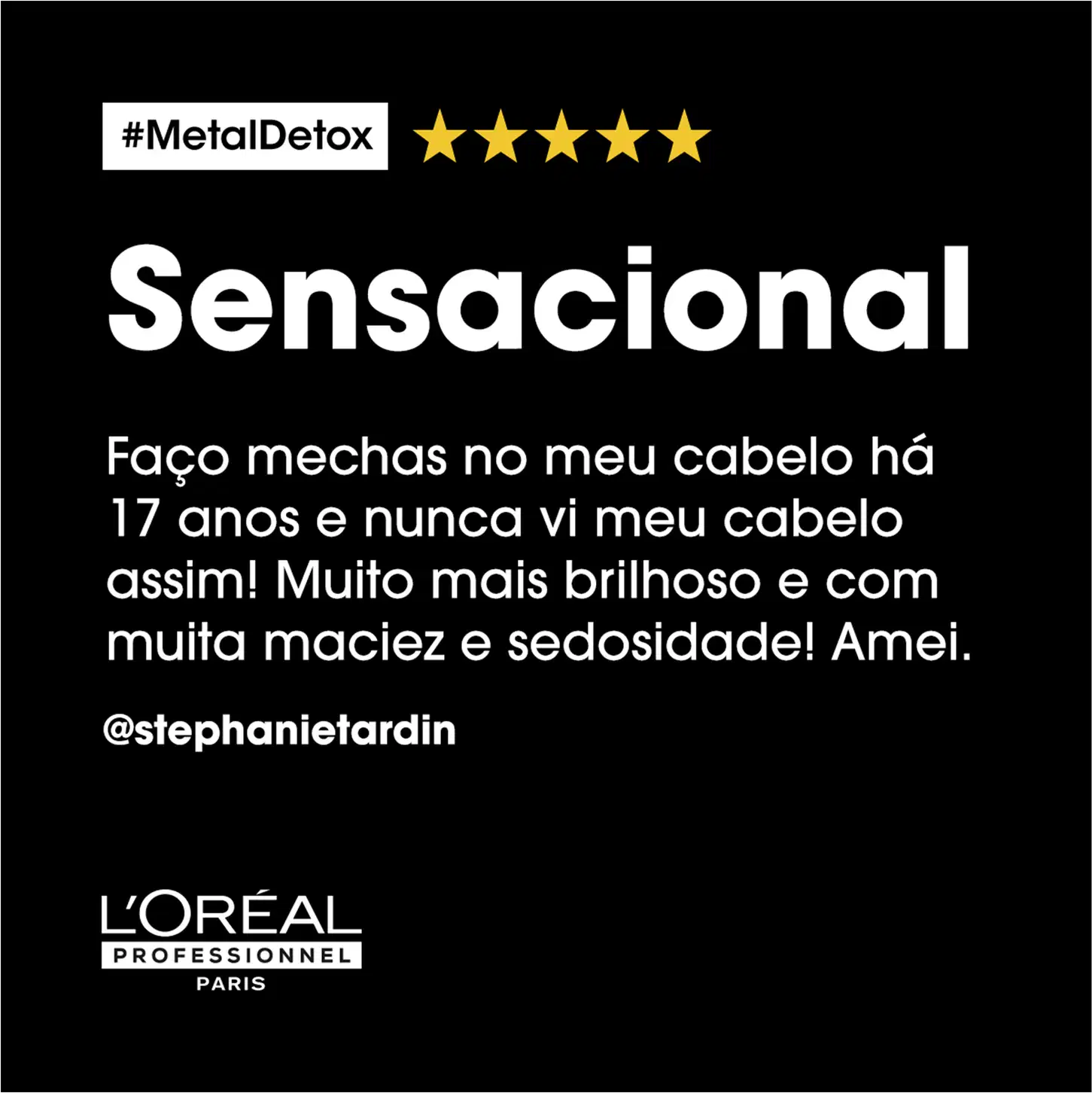 Sensacional. Faço mechas no meu cabelo há 17 anos e nunca vi meu cabelo assim! Muito mais brilhoso e com muita maciez e sedosidade! Amei. @stephanietardin L'ORÉAL PROFESSIONNEL PARIS