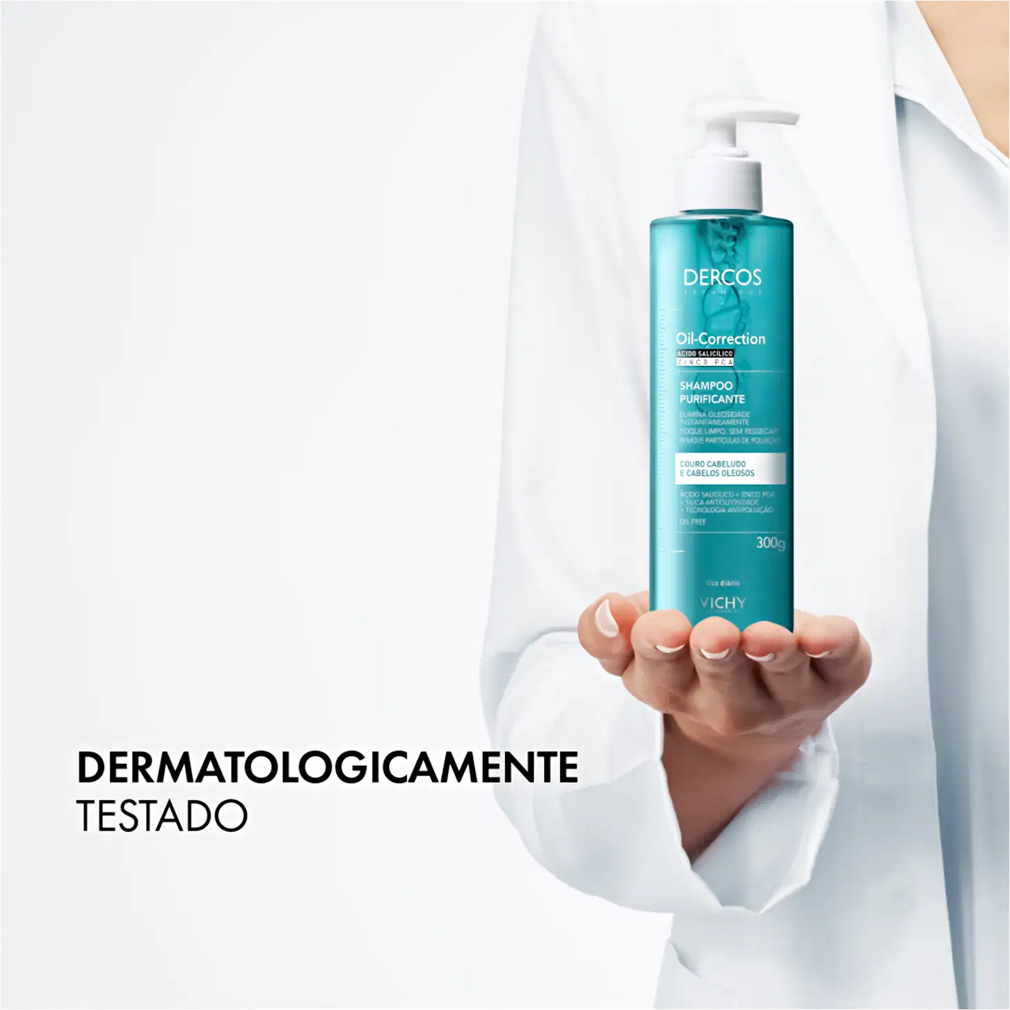 Shampoo Purificante Vichy Dercos Oil-Correction 300g. Dermatologicamente testado