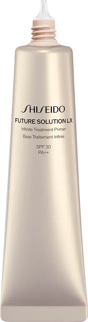 Shiseido Future Solution LX Infinite Treatment Primer FPS 30, com embalagem dourada