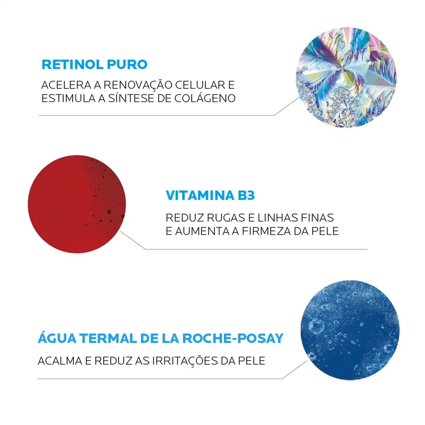 Frasco de vidro vermelho com conta-gotas branco contendo sérum de retinol B3 da marca La Roche-Posay, um produto antirrugas uniformizador e restaurador.