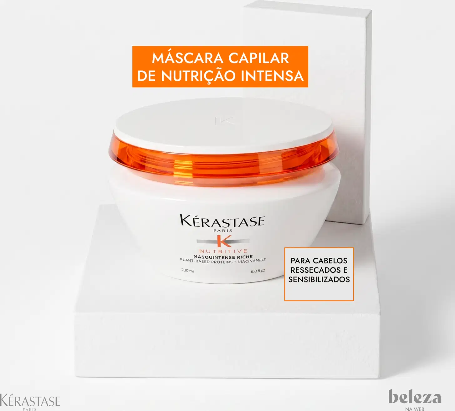 Máscara capilar de nutrição intensa
Para cabelos ressecados e sensibilizados