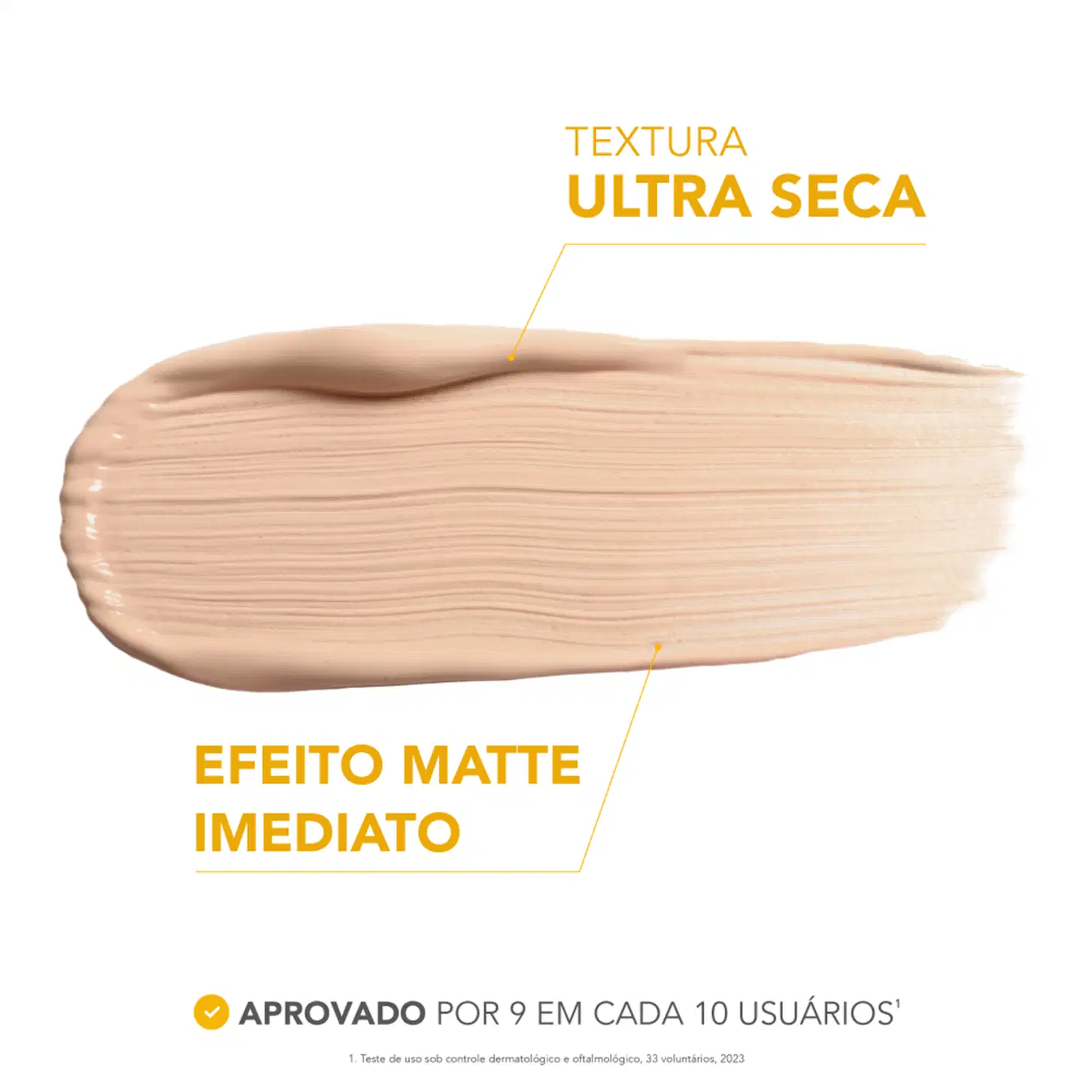 Textura ultra seca, efeito matte imediato, aprovado por 9 em cada 10 usuários.